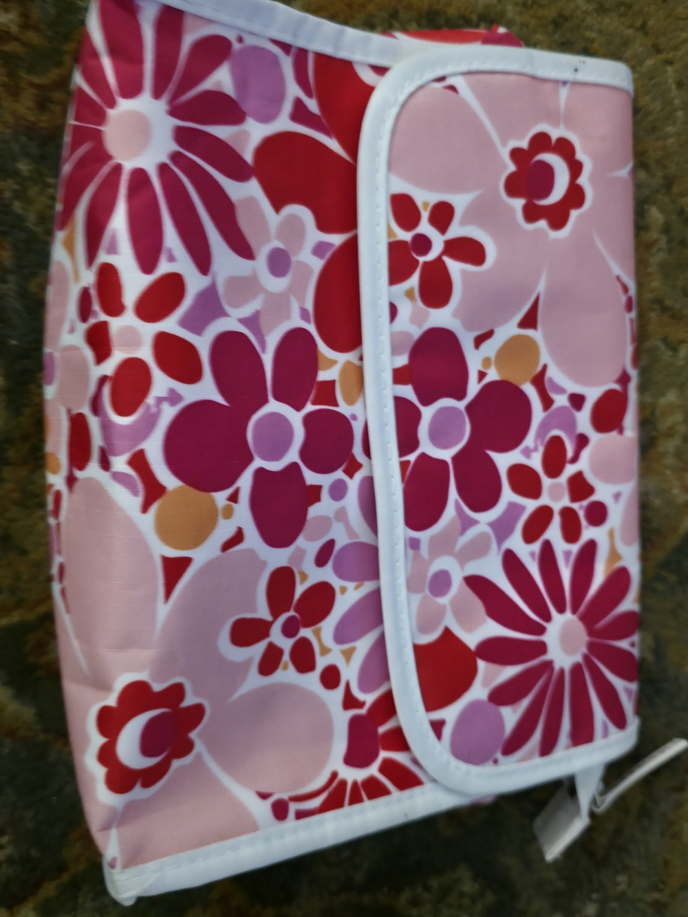 4/$25 Deal! Clinique Floral Cosmetic Pouch in Pink and White